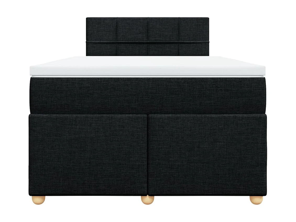 Sommier à lattes de lit avec matelas noir 120x190 cm tissu