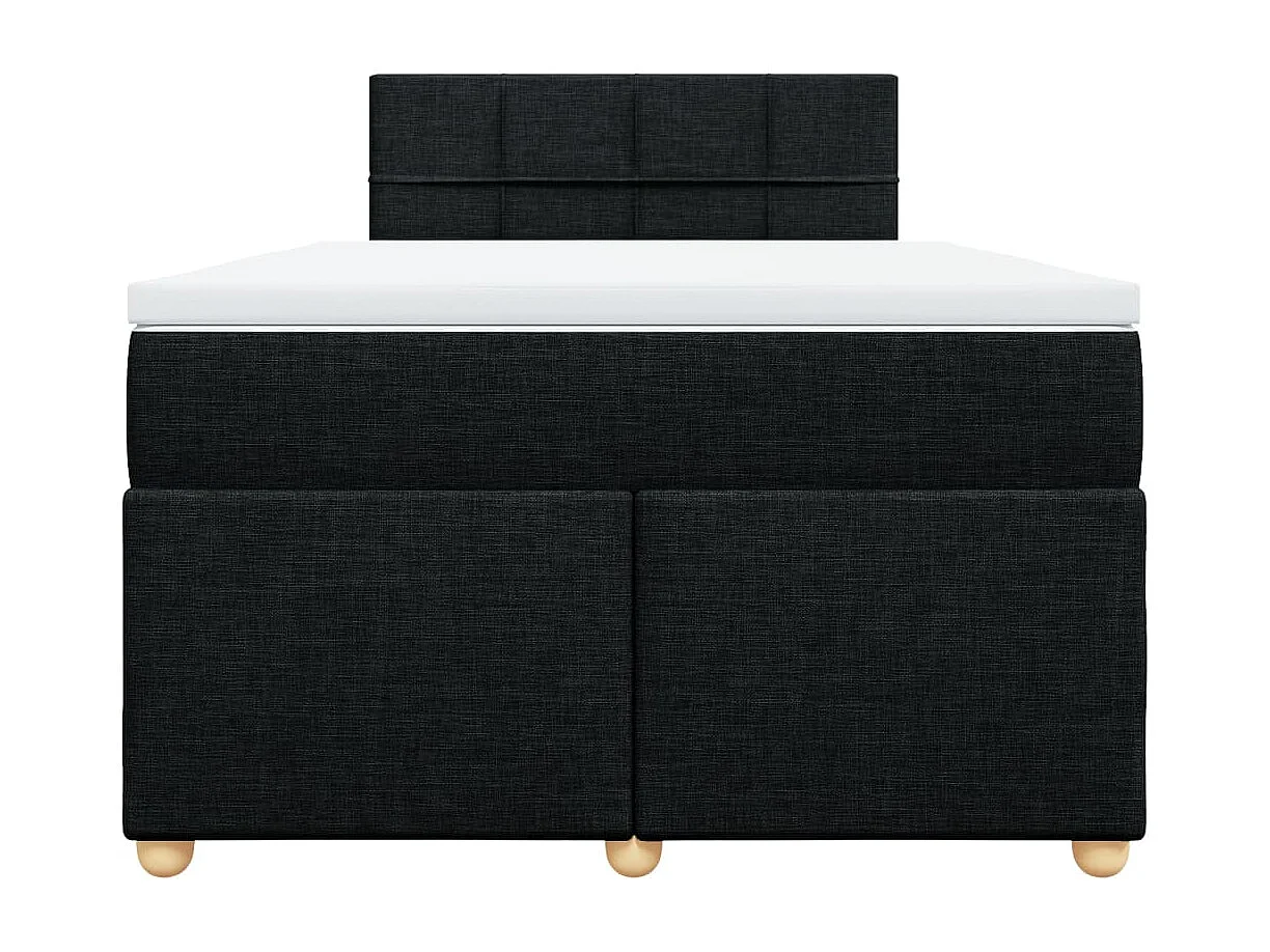 Sommier à lattes de lit avec matelas noir 120x190 cm tissu