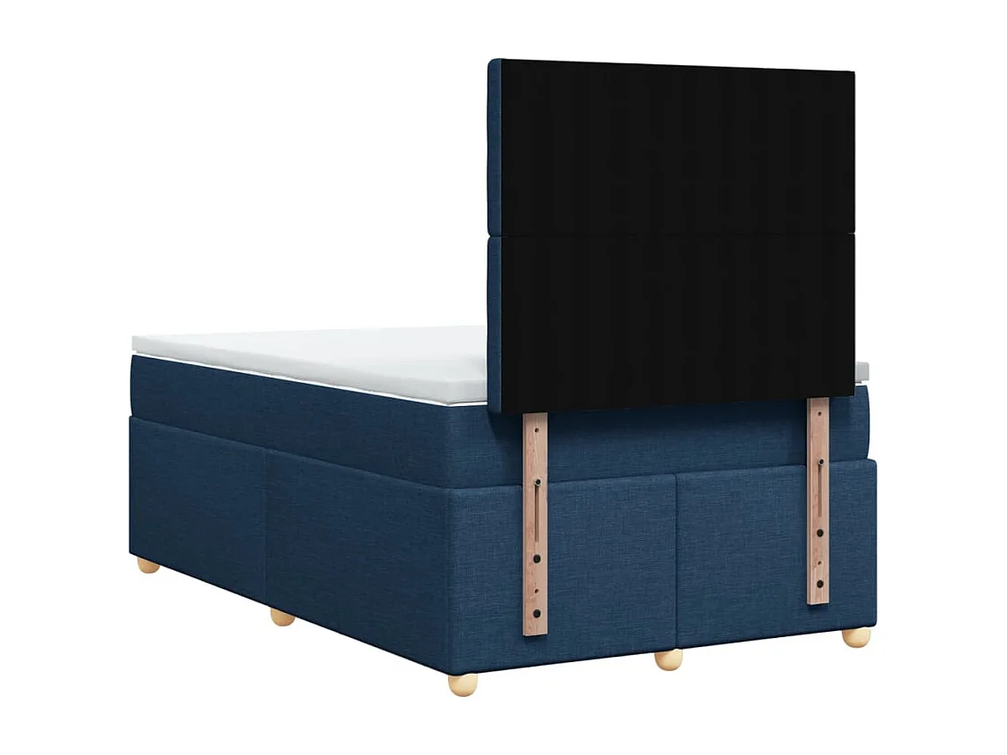 Cama boxspring com colchão 120x190 cm tecido azul