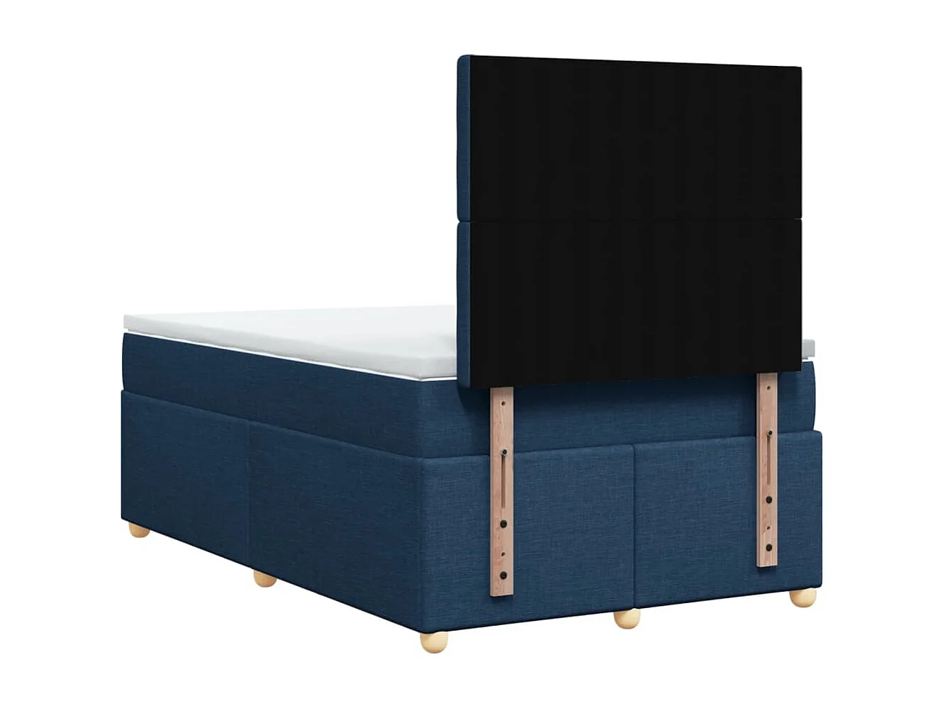 Cama boxspring com colchão 120x190 cm tecido azul