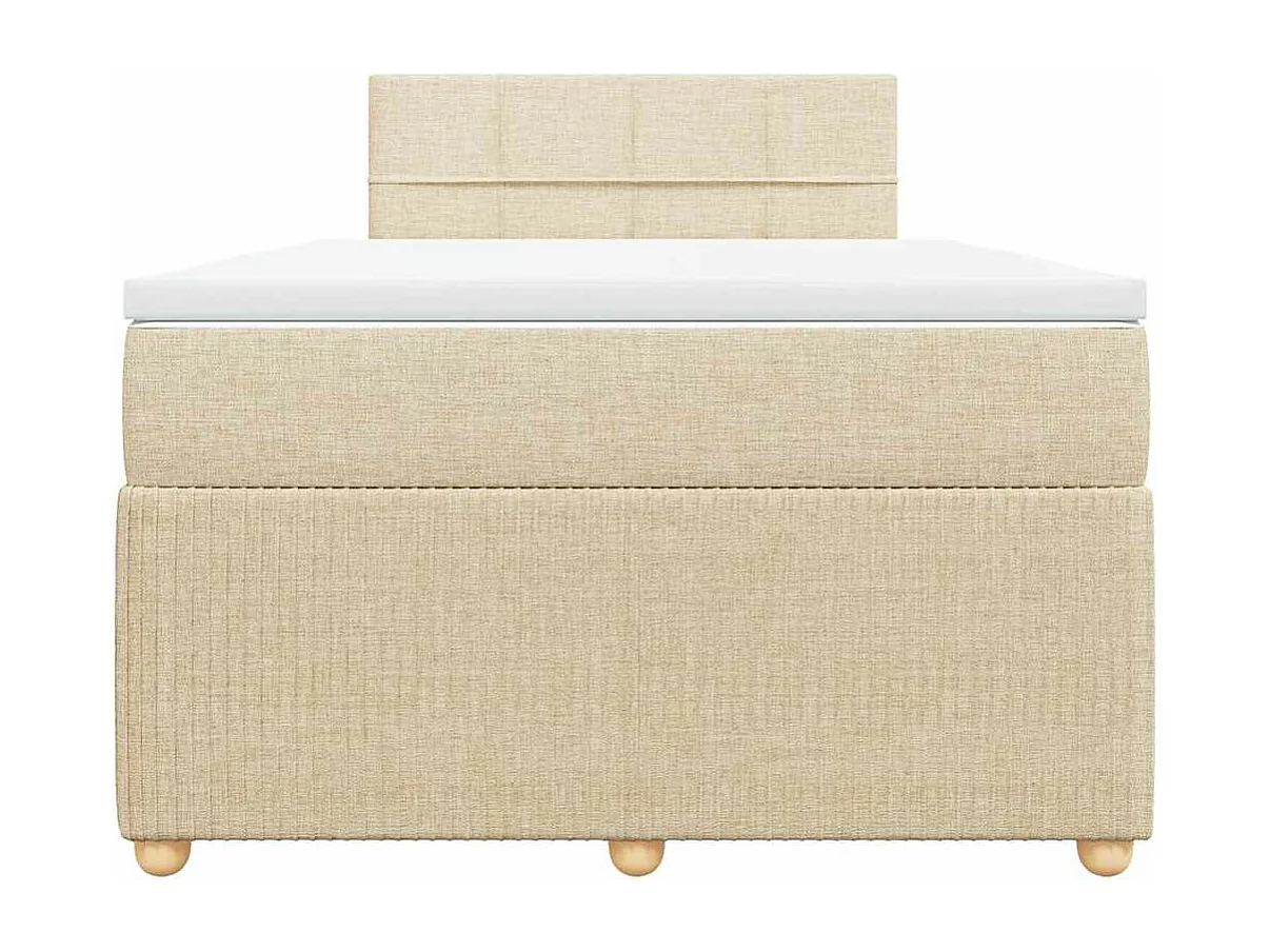 Sommier à lattes de lit avec matelas crème 120x190 cm tissu