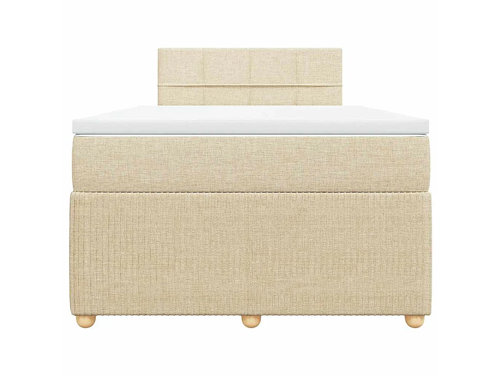 Giroletto a Molle con Materasso Crema 120x190 cm in Tessuto