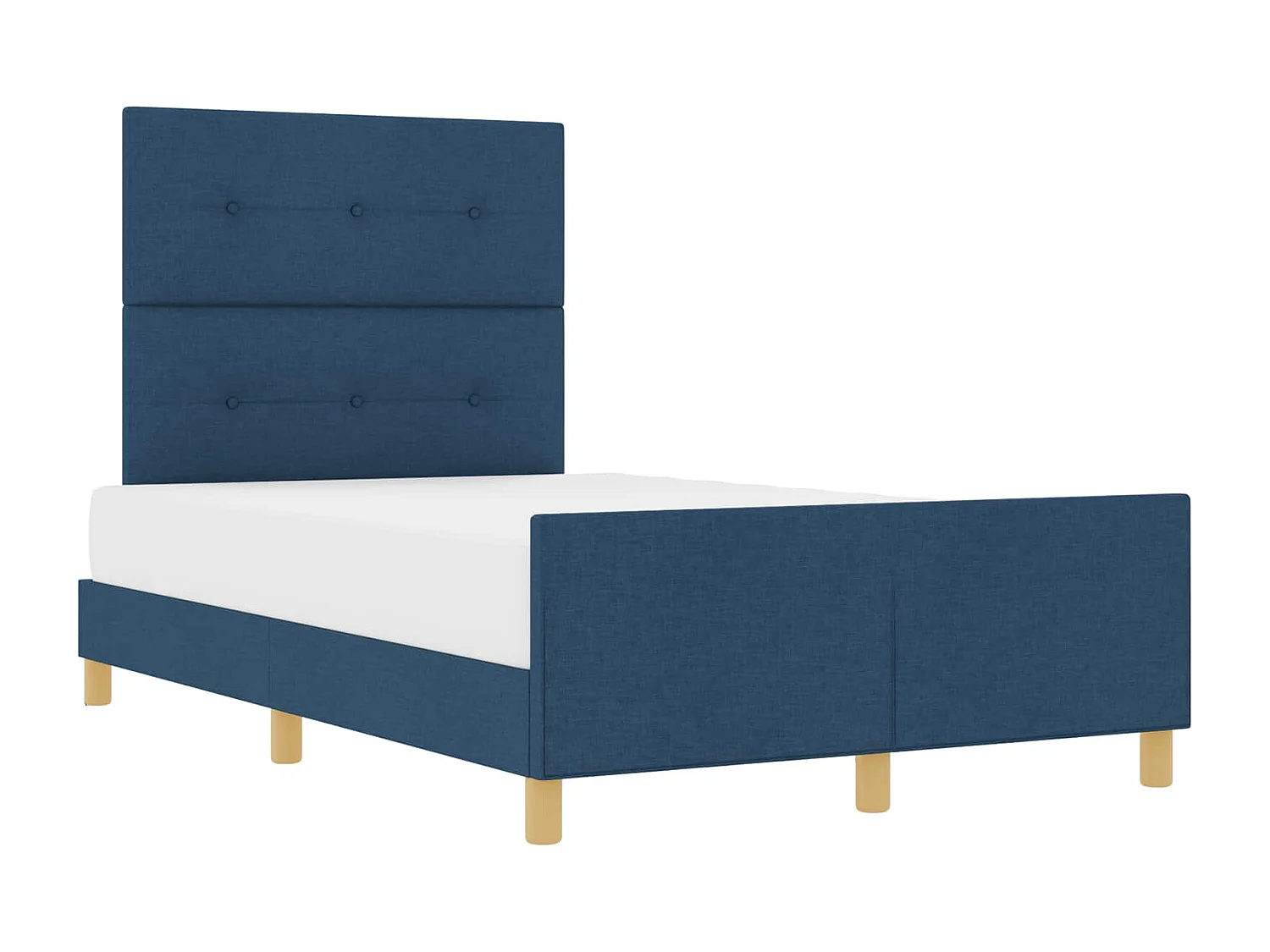 Cadre de lit avec tête de lit Bleu 120 x 190 cm tissu