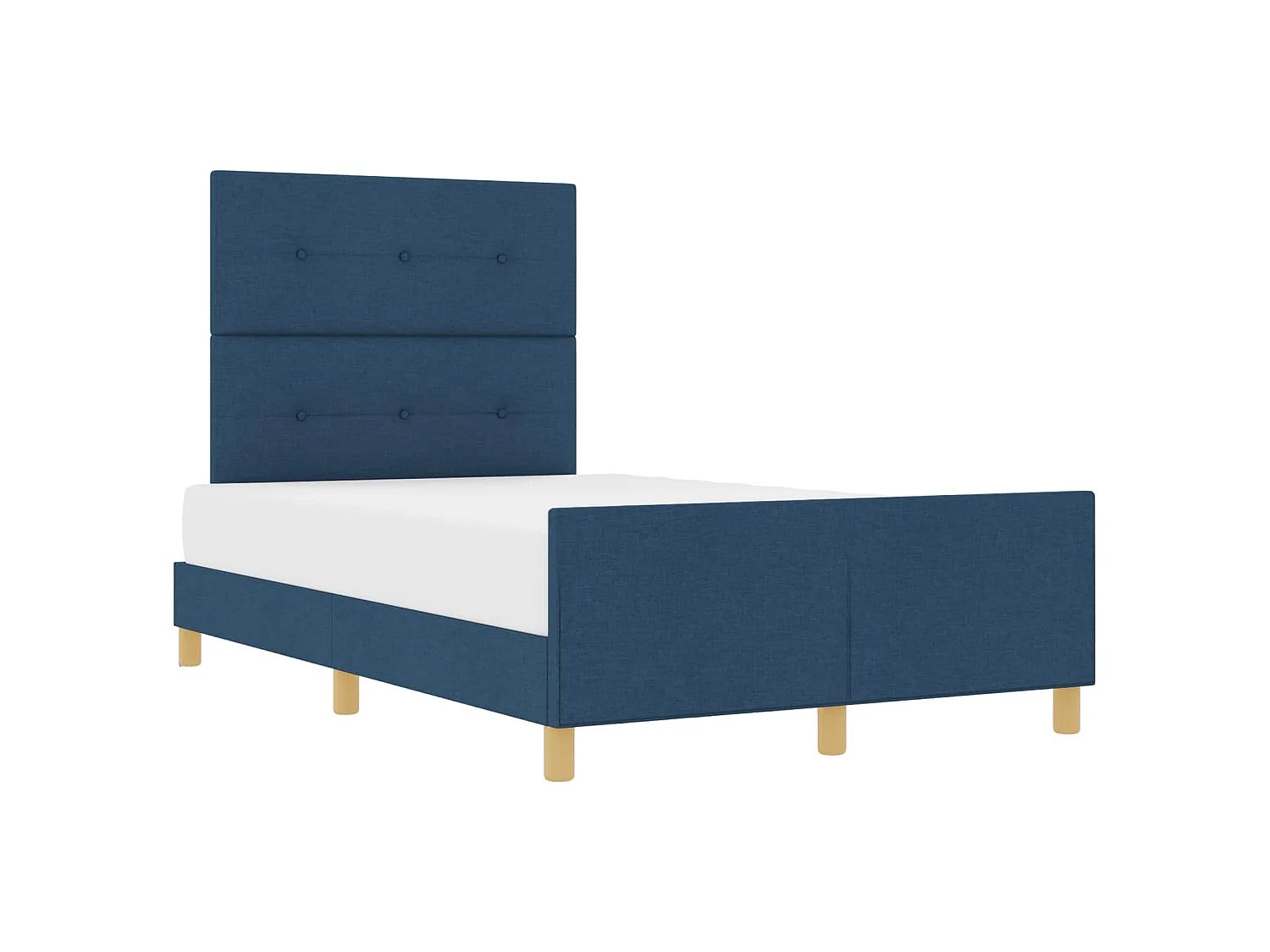 Bettgestell mit Kopfteil Blau 120 x 190 cm Stoff