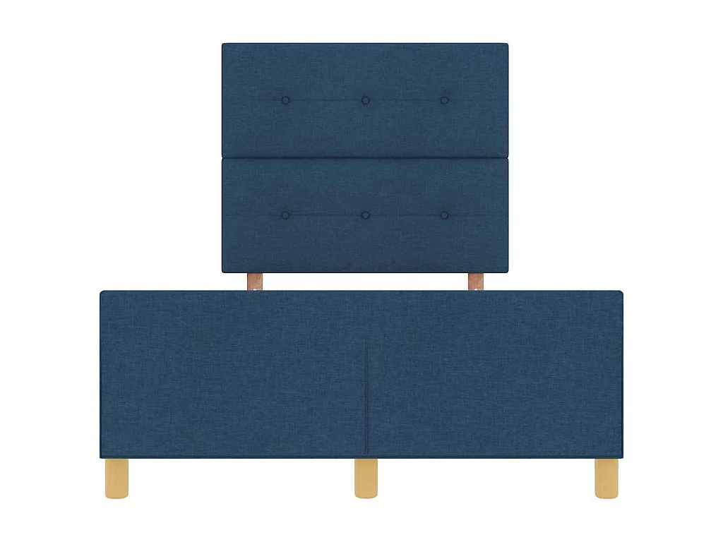 Bettgestell mit Kopfteil Blau 120 x 190 cm Stoff