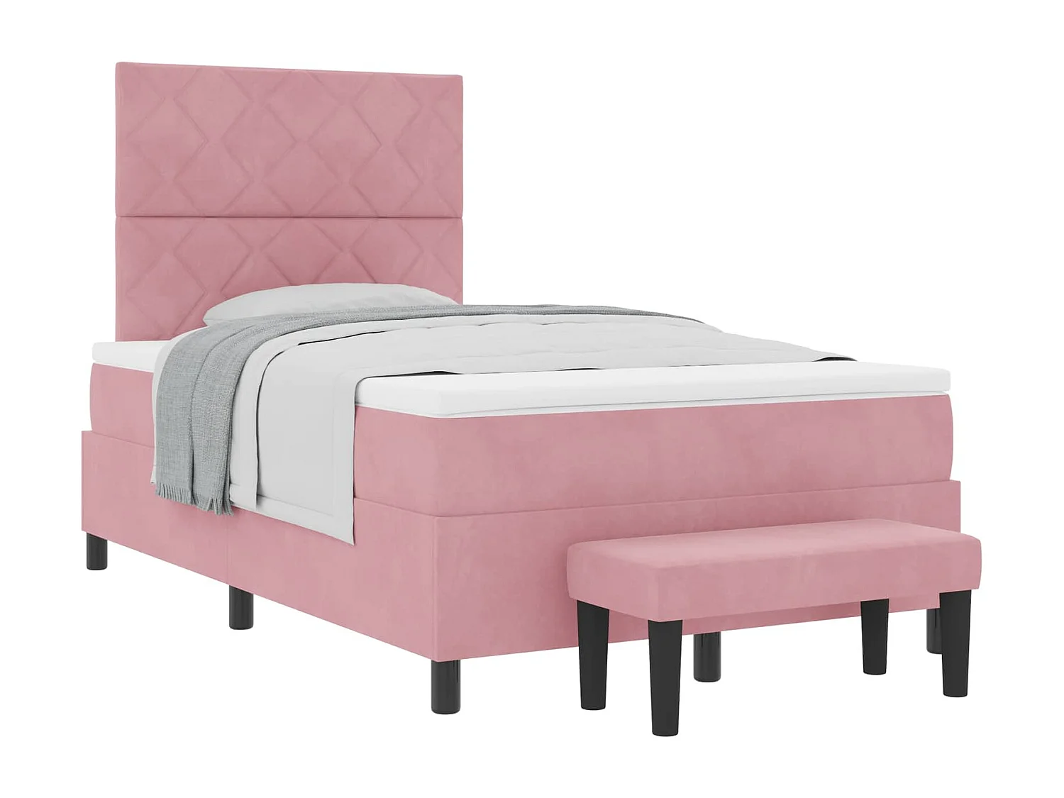Boxspring bed met matras Roze 120 x 190 cm Fluweel