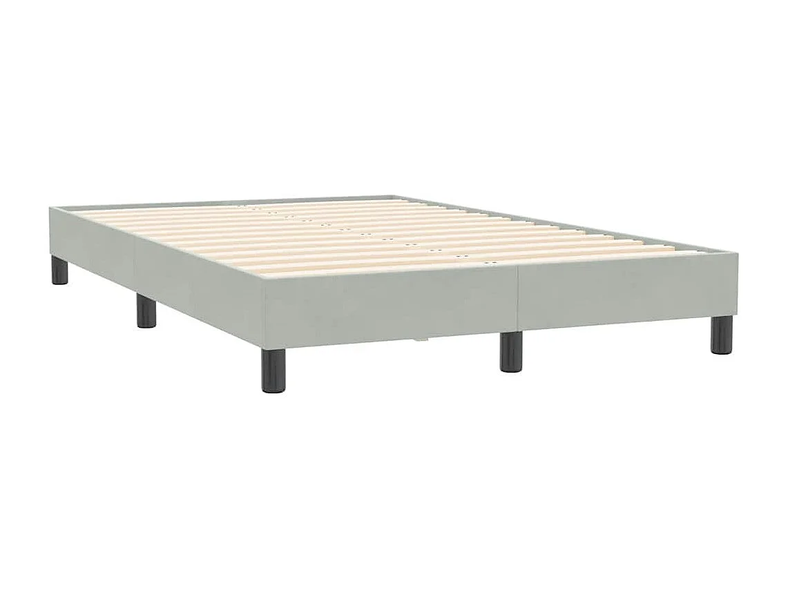 Boxspring met matras fluweel lichtgrijs 120x210 cm