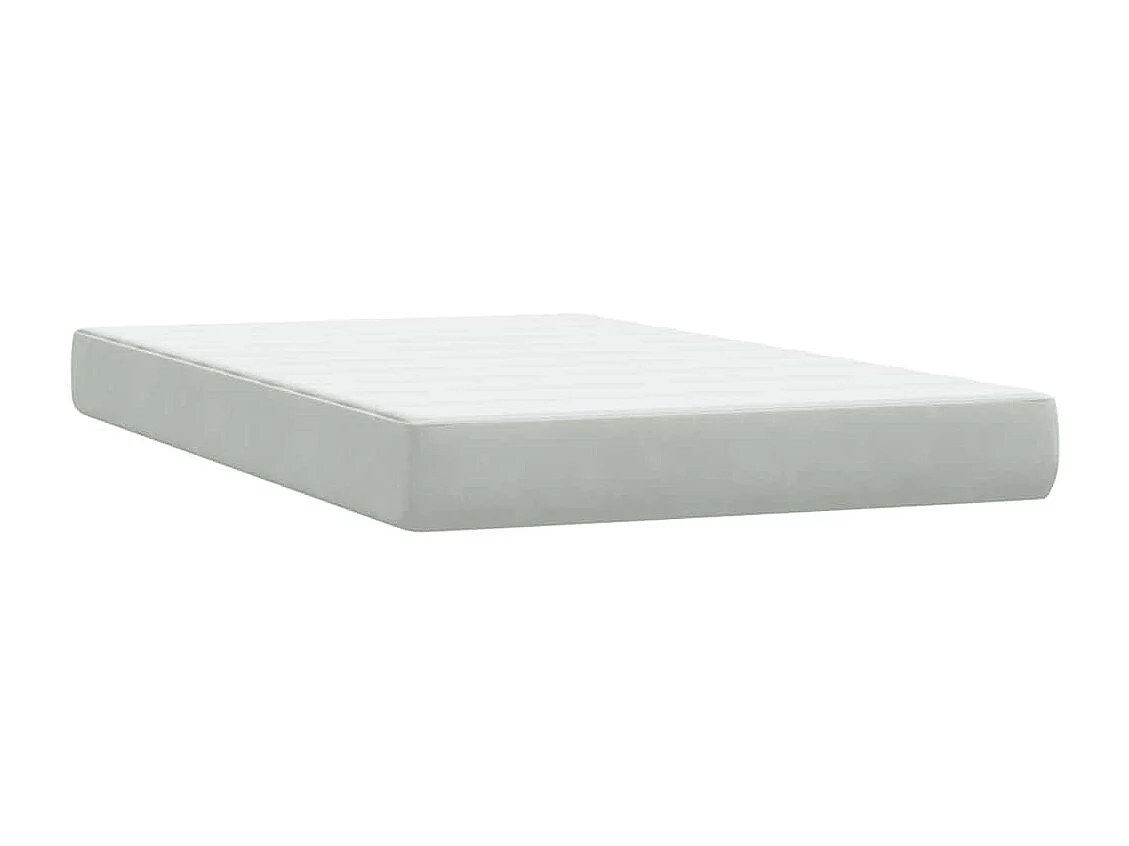 Boxspring met matras fluweel lichtgrijs 120x210 cm