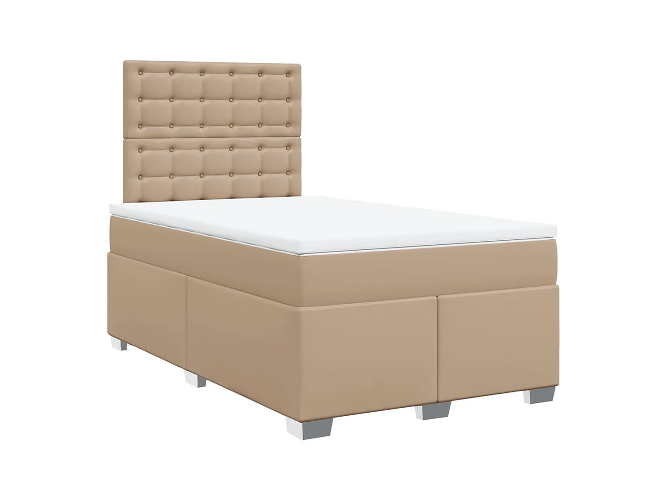 Lit à sommier tapissier avec matelas cappuccino 120x190cm similicuir