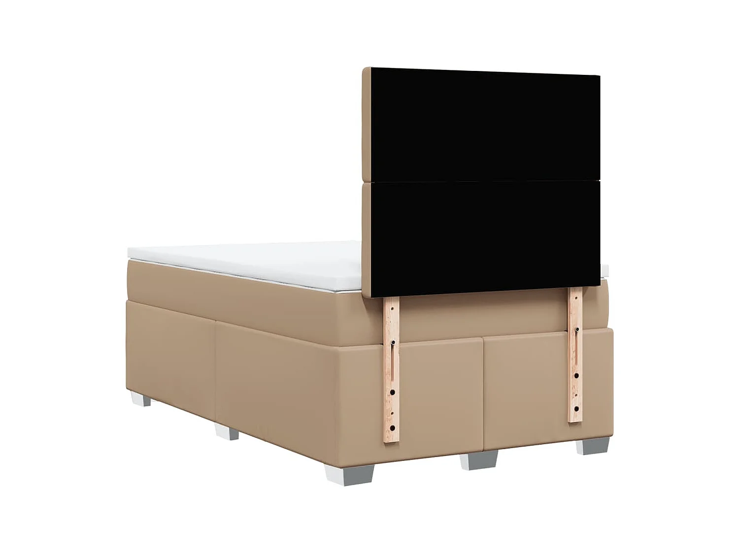 Lit à sommier tapissier avec matelas cappuccino 120x190cm similicuir