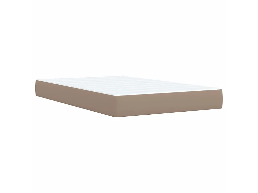 Cama boxspring c/ colchão 120x190cm couro artificial cappuccino