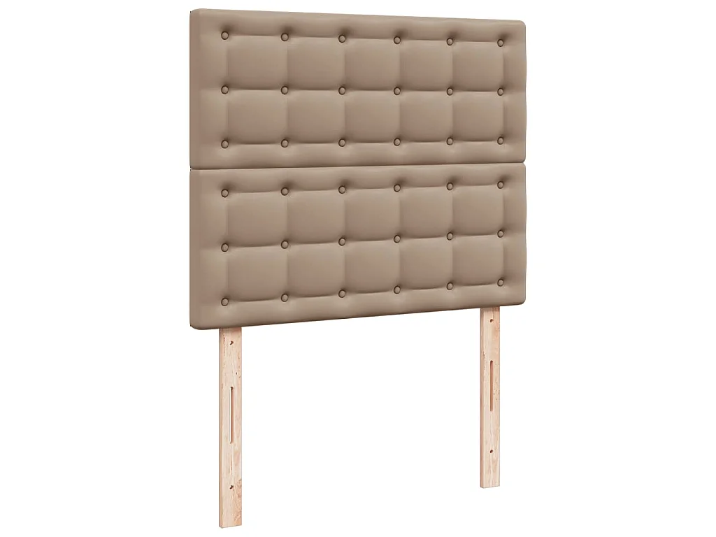Cama boxspring c/ colchão 120x190cm couro artificial cappuccino
