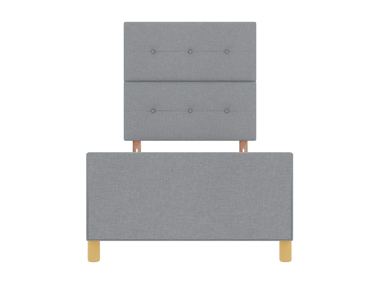 Cadre de lit avec tête de lit Gris clair 100 x 200 cm tissu