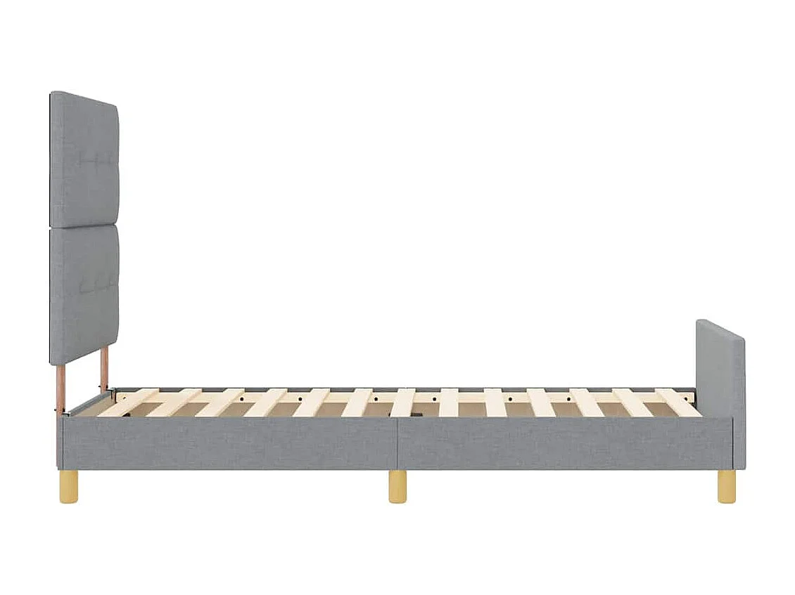 Cadre de lit avec tête de lit Gris clair 100 x 200 cm tissu