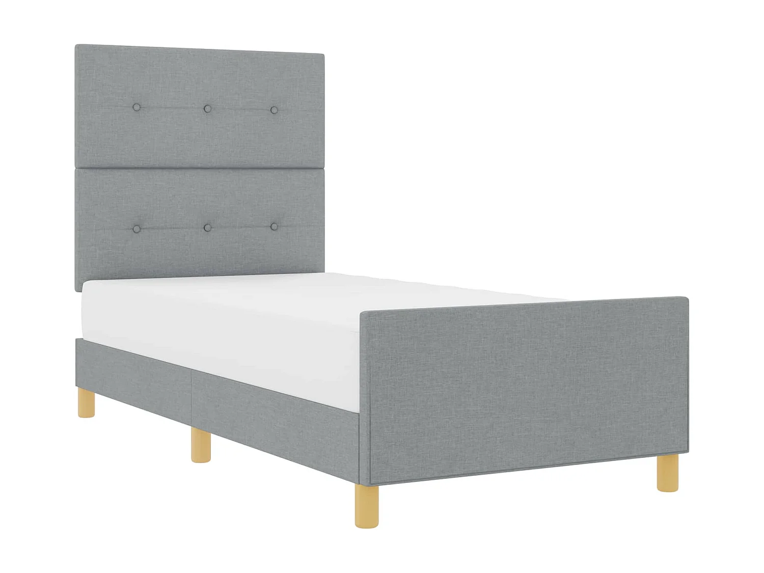 Struttura del letto Grigio chiaro 100 x 200 cm Tessuto