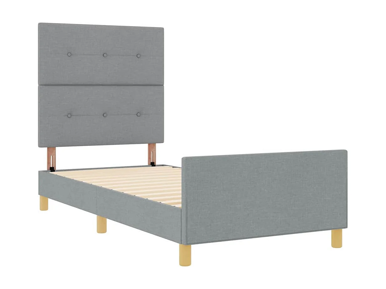 Struttura del letto Grigio chiaro 100 x 200 cm Tessuto