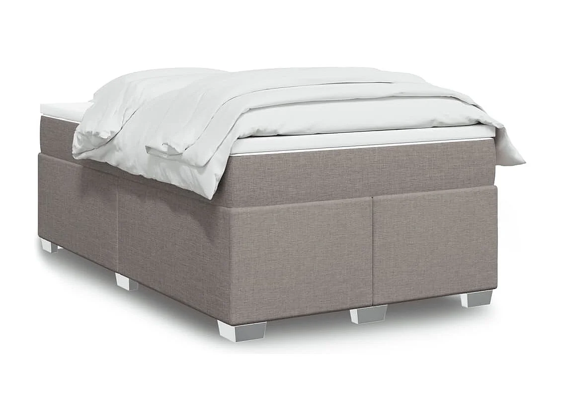 Sommier à lattes de lit avec matelas Taupe 120x200 cm Tissu