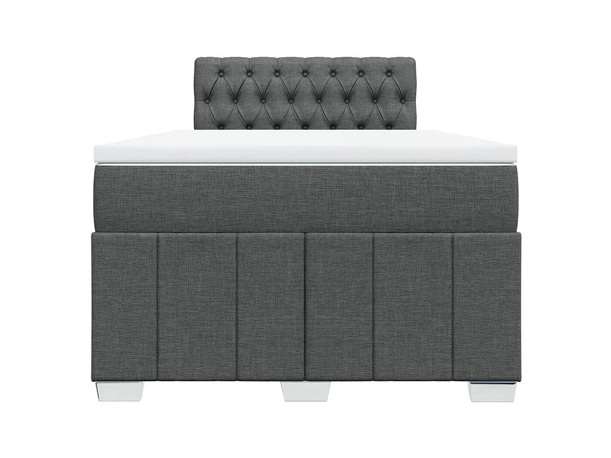 Cama boxspring com colchão 120x190 cm tecido cinzento-escuro