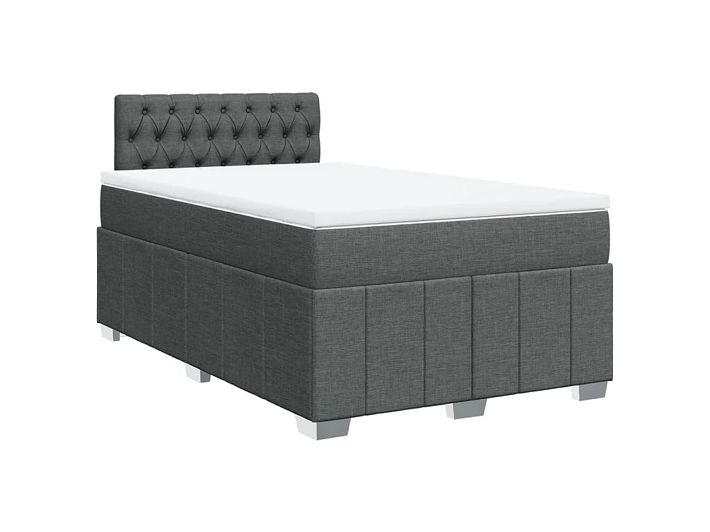 Boxspringbett mit Matratze Dunkelgrau 120x190 cm Stoff