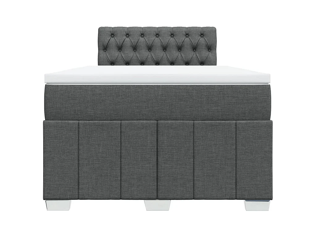 Boxspringbett mit Matratze Dunkelgrau 120x190 cm Stoff