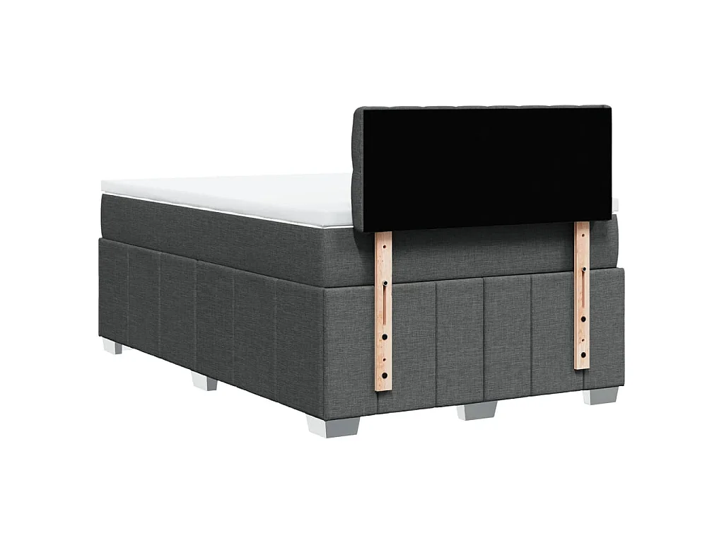 Boxspringbett mit Matratze Dunkelgrau 120x190 cm Stoff
