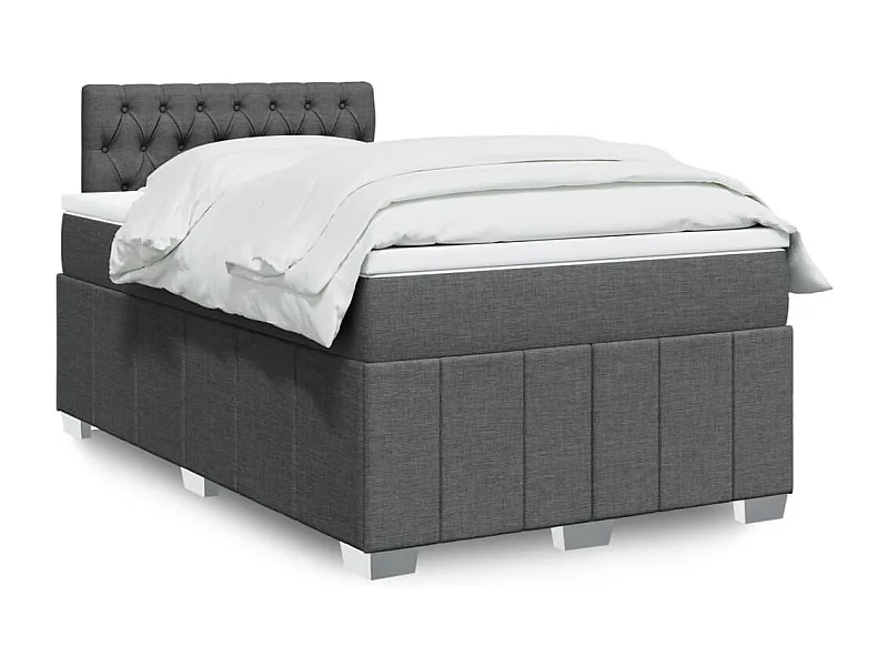 Boxspringbett mit Matratze Dunkelgrau 120x190 cm Stoff