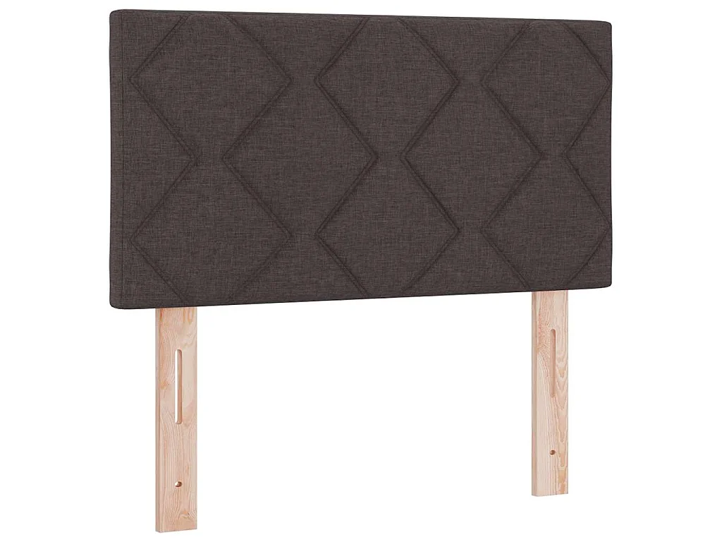 Lit à ressorts avec bandes LED Marron foncé 120 x 190 cm tissu