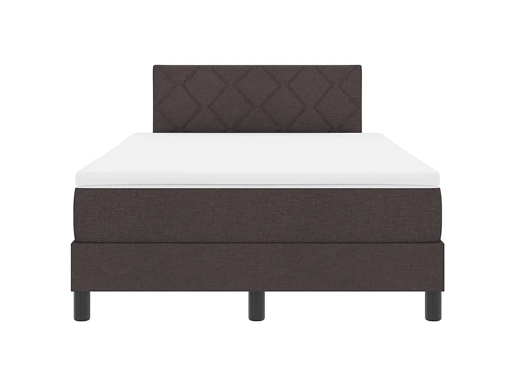 Lit à ressorts avec bandes LED Marron foncé 120 x 190 cm tissu