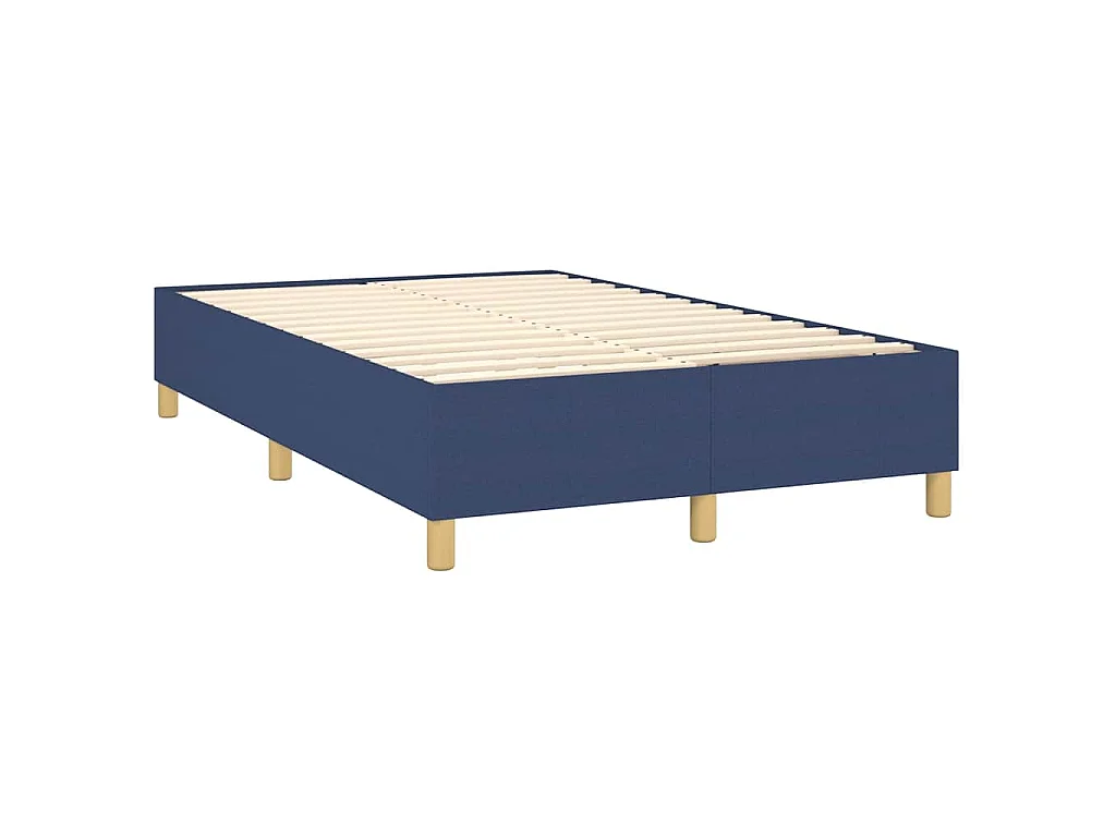 Boxspringbett mit Matratze Blau 120x190 cm Stoff