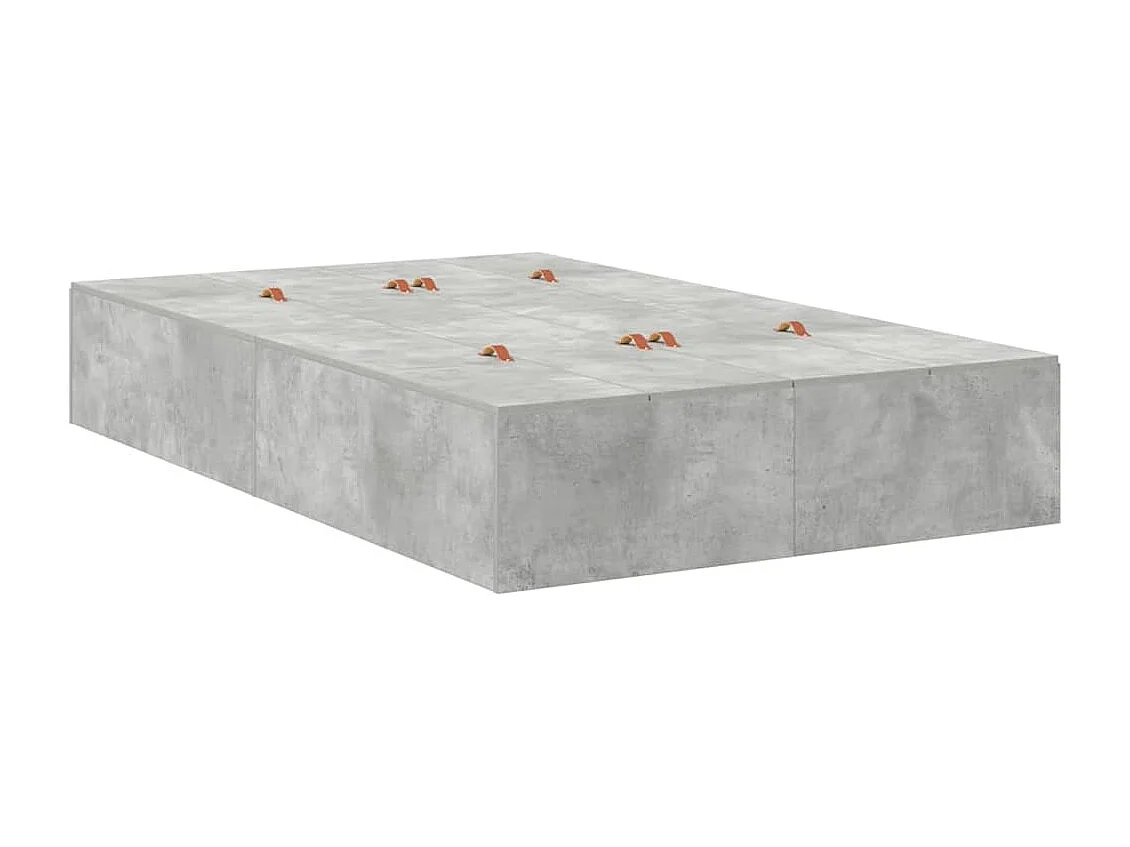 Cama con almacenamiento Gris Concreto 120 x 190 cm