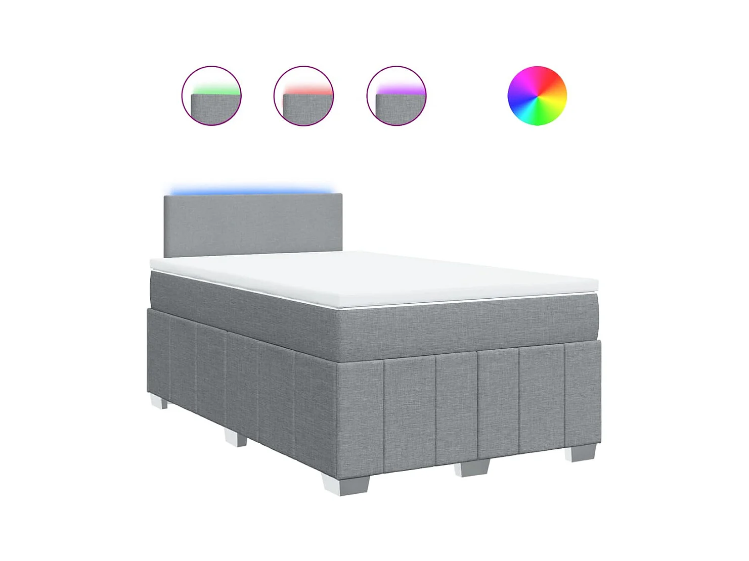 Boxspringbett mit Matratze Hellgrau 120x190 cm Stoff