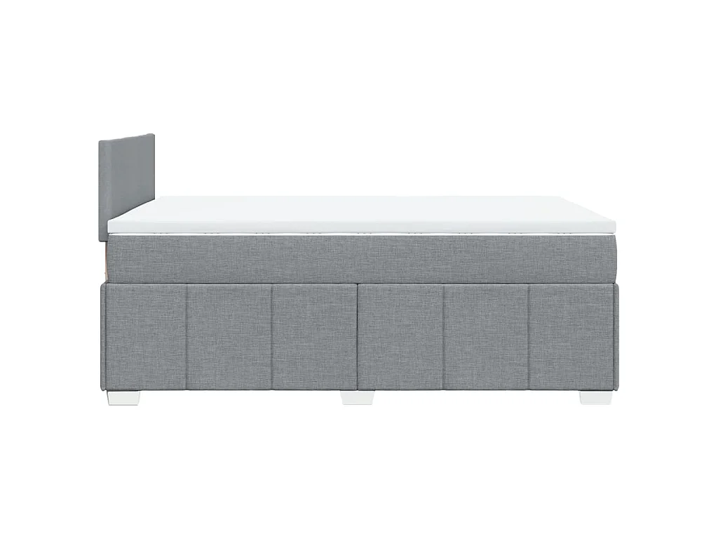 Cama box spring con colchón tela gris claro 120x190 cm