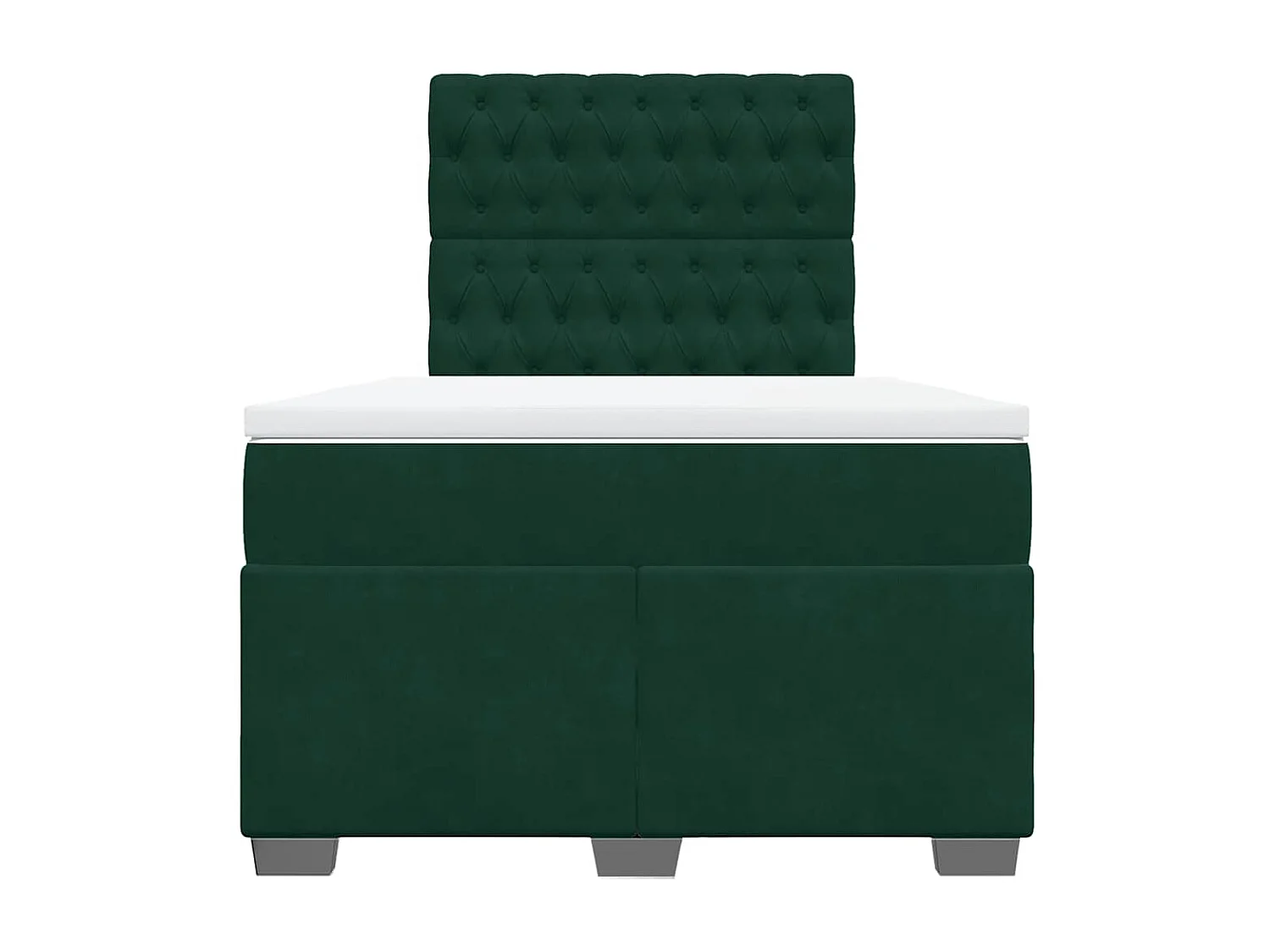 Cama box spring con colchón terciopelo verde oscuro 120x200 cm