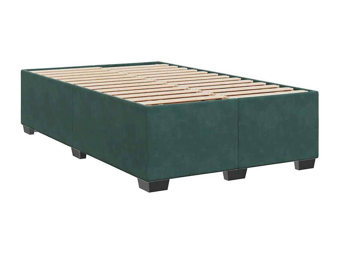 Cama box spring con colchón terciopelo verde oscuro 120x200 cm