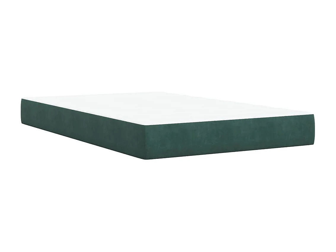 Cama box spring con colchón terciopelo verde oscuro 120x200 cm