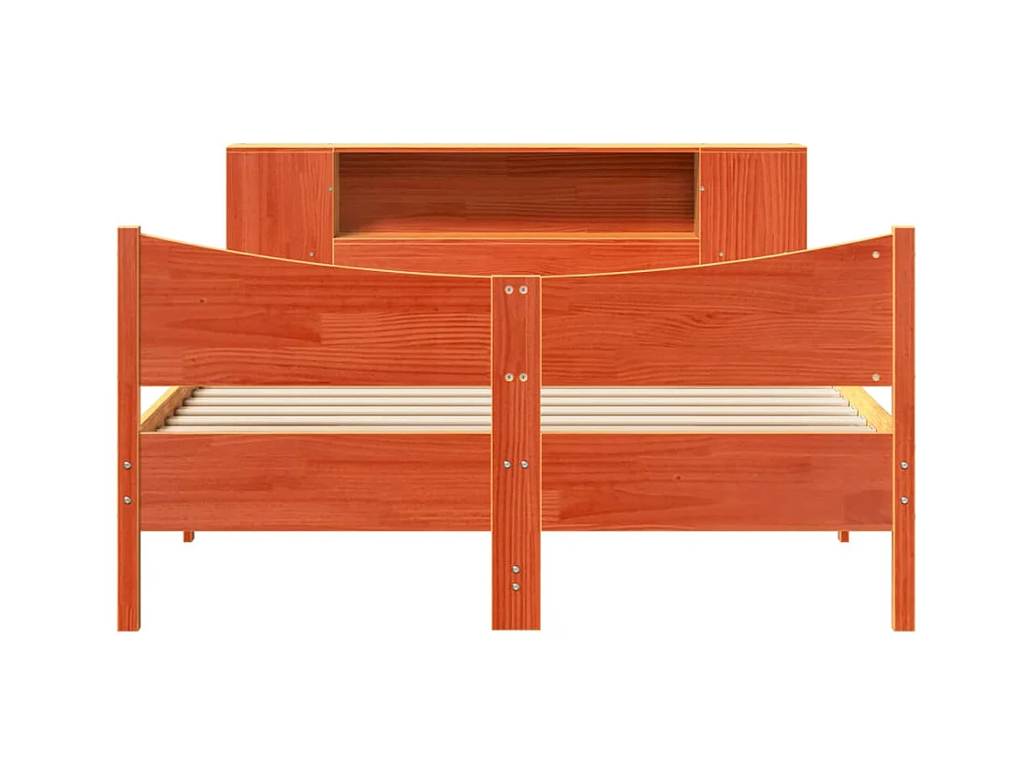 Cadre de lit sans matelas cire marron 120x190cm bois pin massif