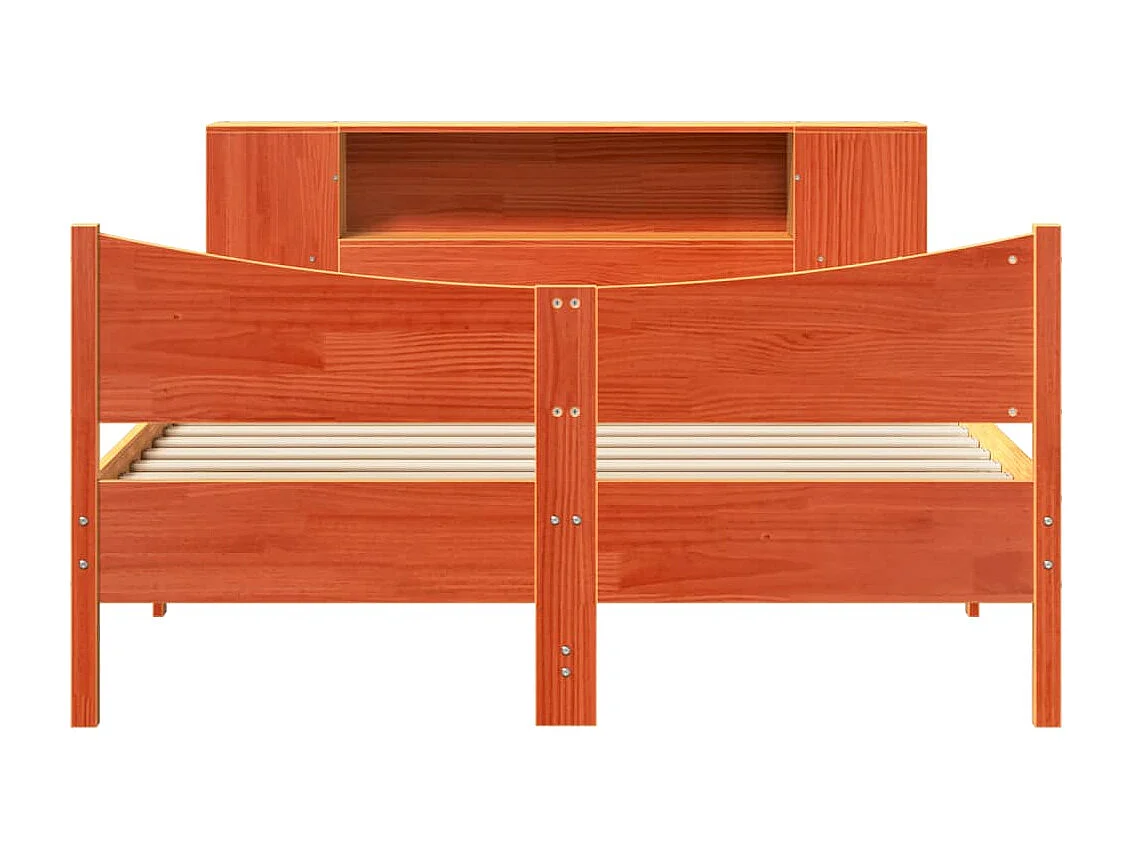 Cama sem colchão 120x190 cm madeira pinho maciça castanho-mel