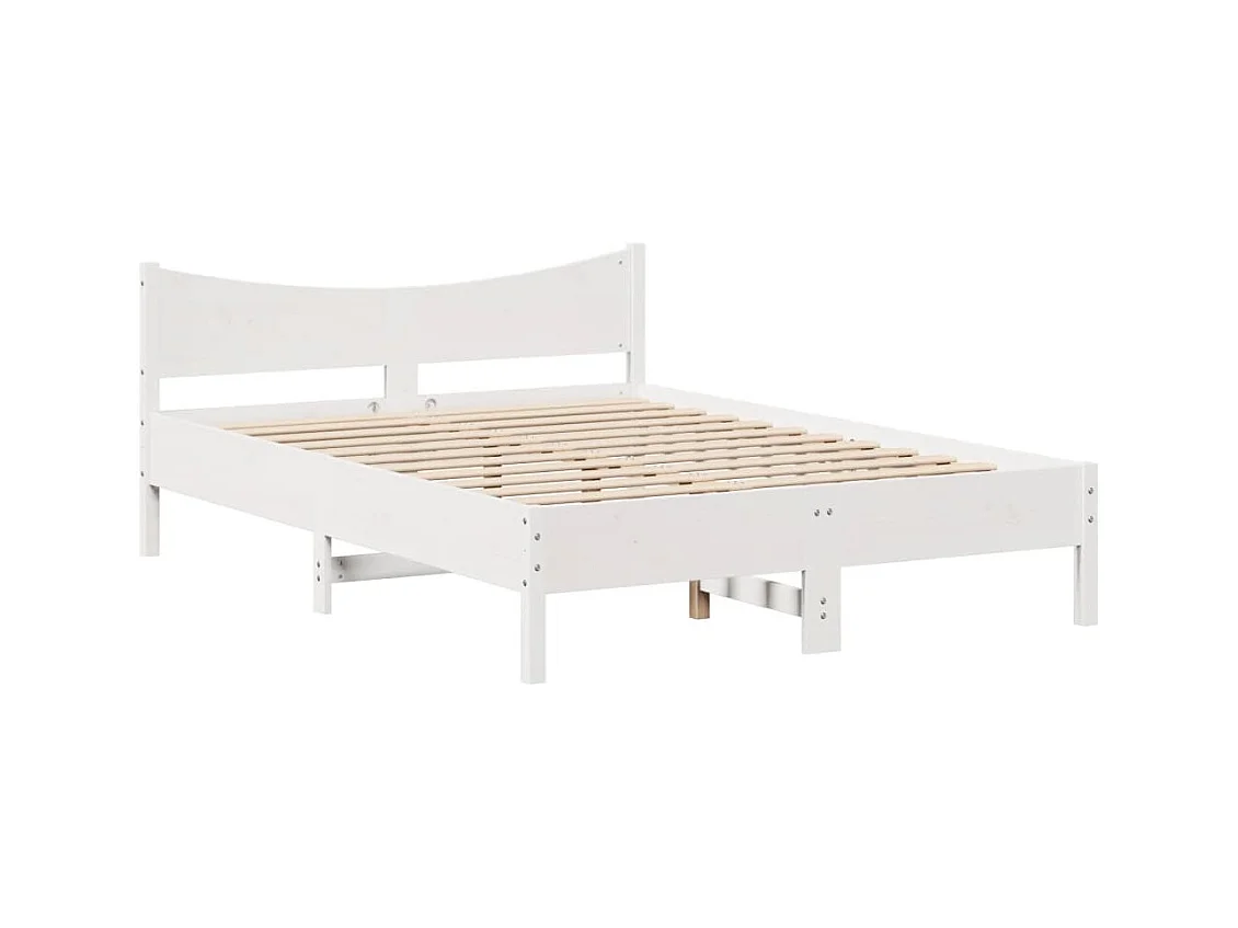 Massivholzbett ohne Matratze Weiß 120x200 cm Kiefernholz