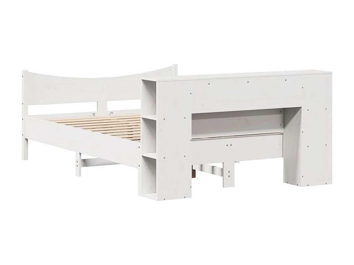 Bedframe zonder matras massief grenenhout wit 120x200 cm