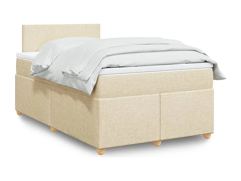 Boxspring met matras stof crèmekleurig 120x190 cm