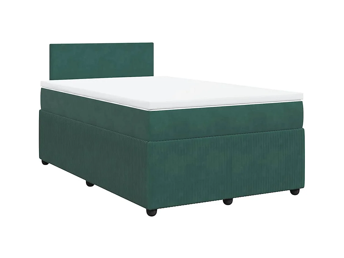 Sommier à lattes de lit et matelas Vert foncé 120x200cm Velours