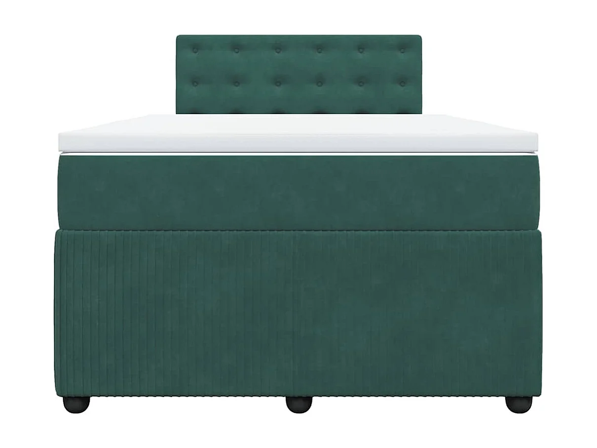 Sommier à lattes de lit et matelas Vert foncé 120x200cm Velours