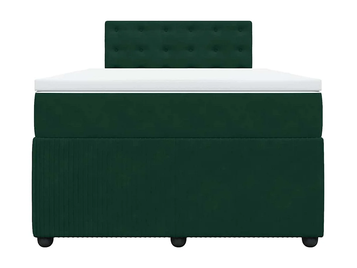 Sommier à lattes de lit et matelas Vert foncé 120x200cm Velours