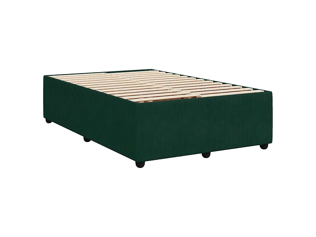 Cama box spring con colchón terciopelo verde oscuro 120x200 cm