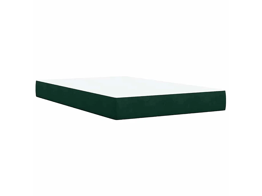 Cama box spring con colchón terciopelo verde oscuro 120x200 cm