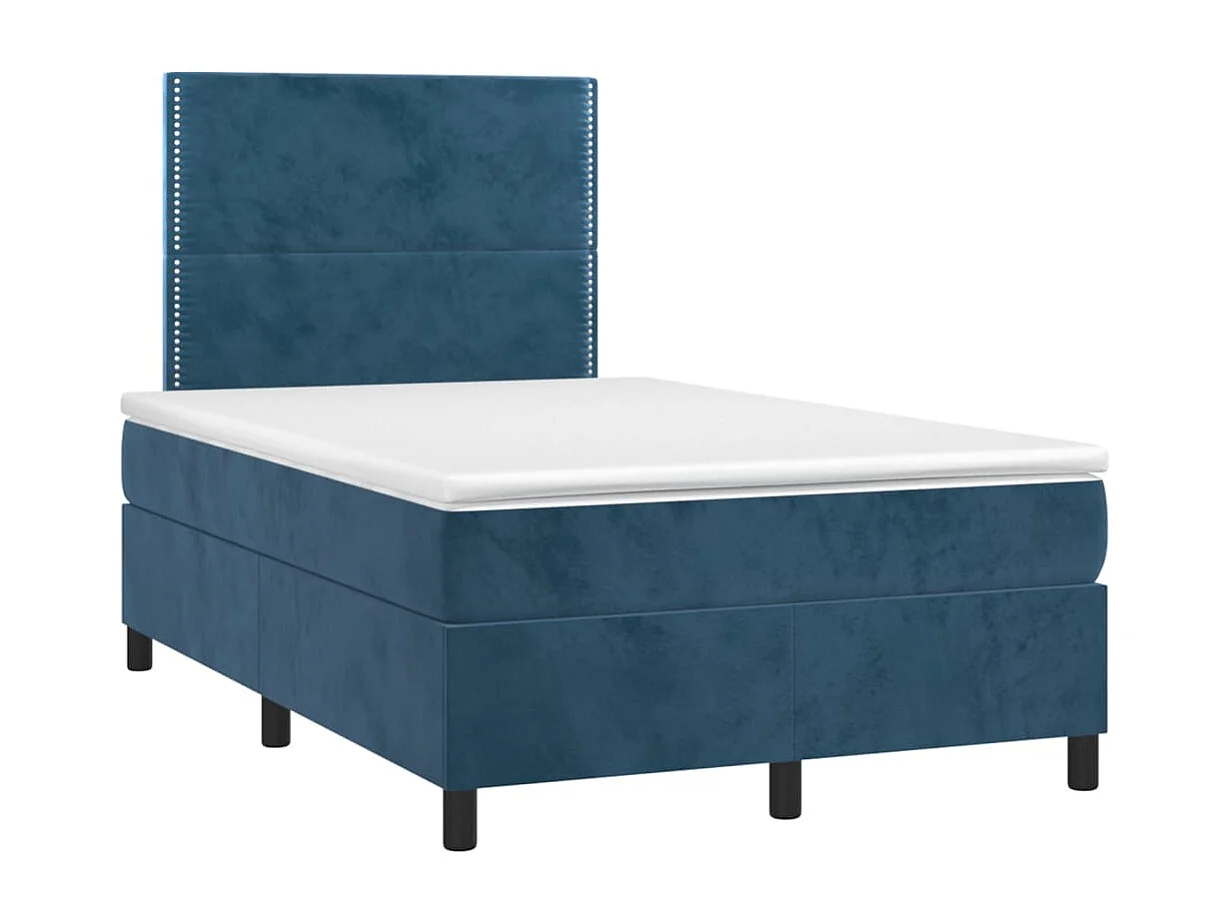 Giroletto a Molle con Materasso Blu Scuro 120x190 cm in Velluto