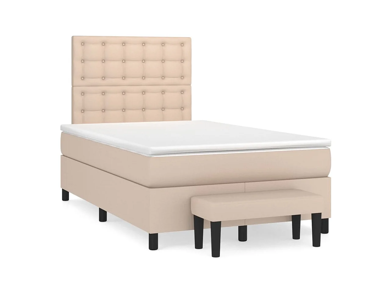 Boxspringbett Matratze Cappuccino-Braun 120x190 cm Kunstleder