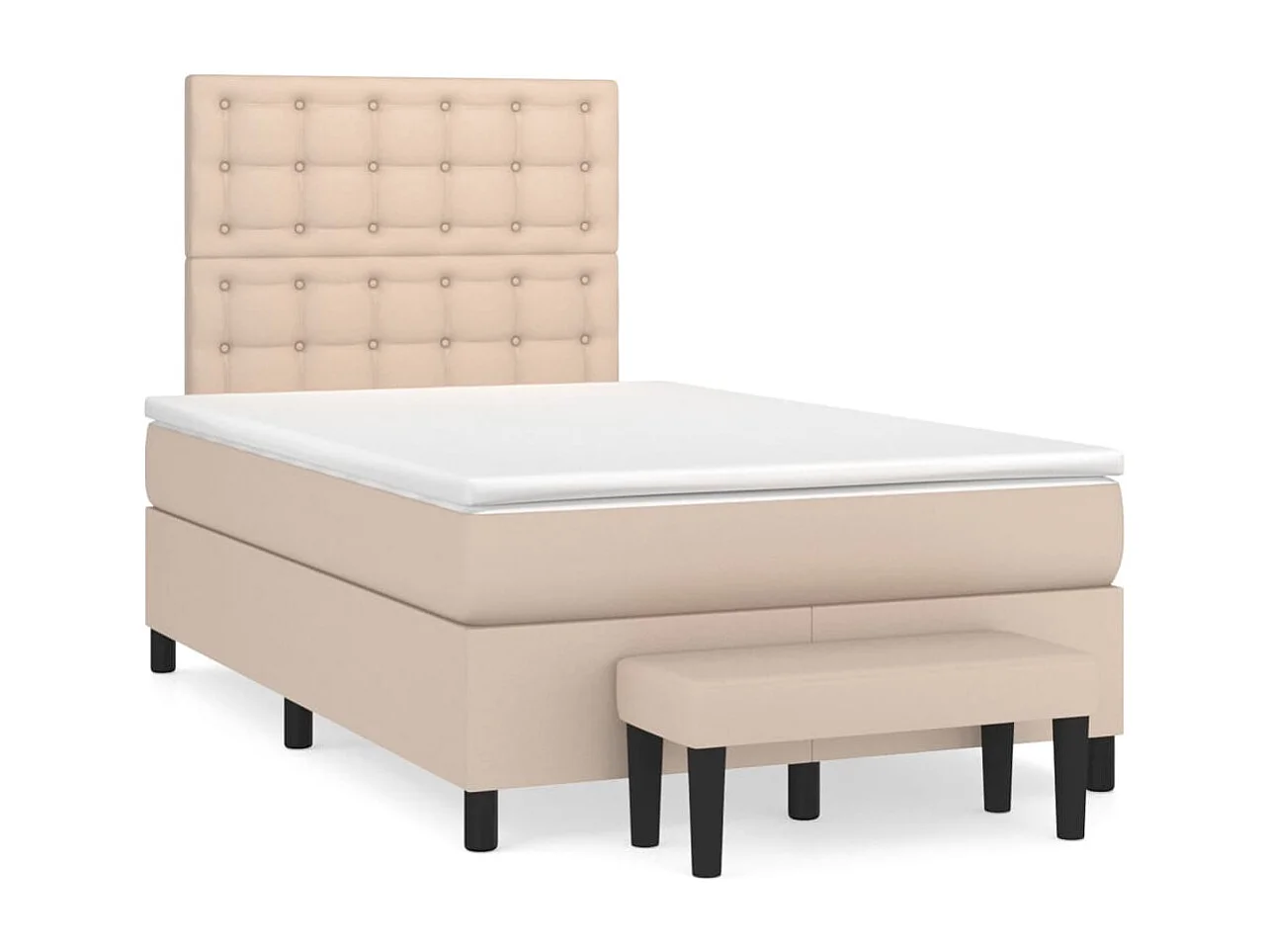 Boxspring met matras kunstleer cappuccinokleurig 120x190 cm