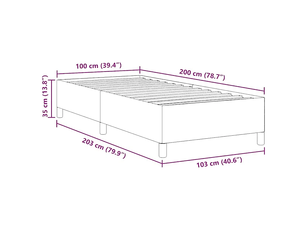 Cama Box Creme 100 x 200 cm Tecido de Veludo Cotele
