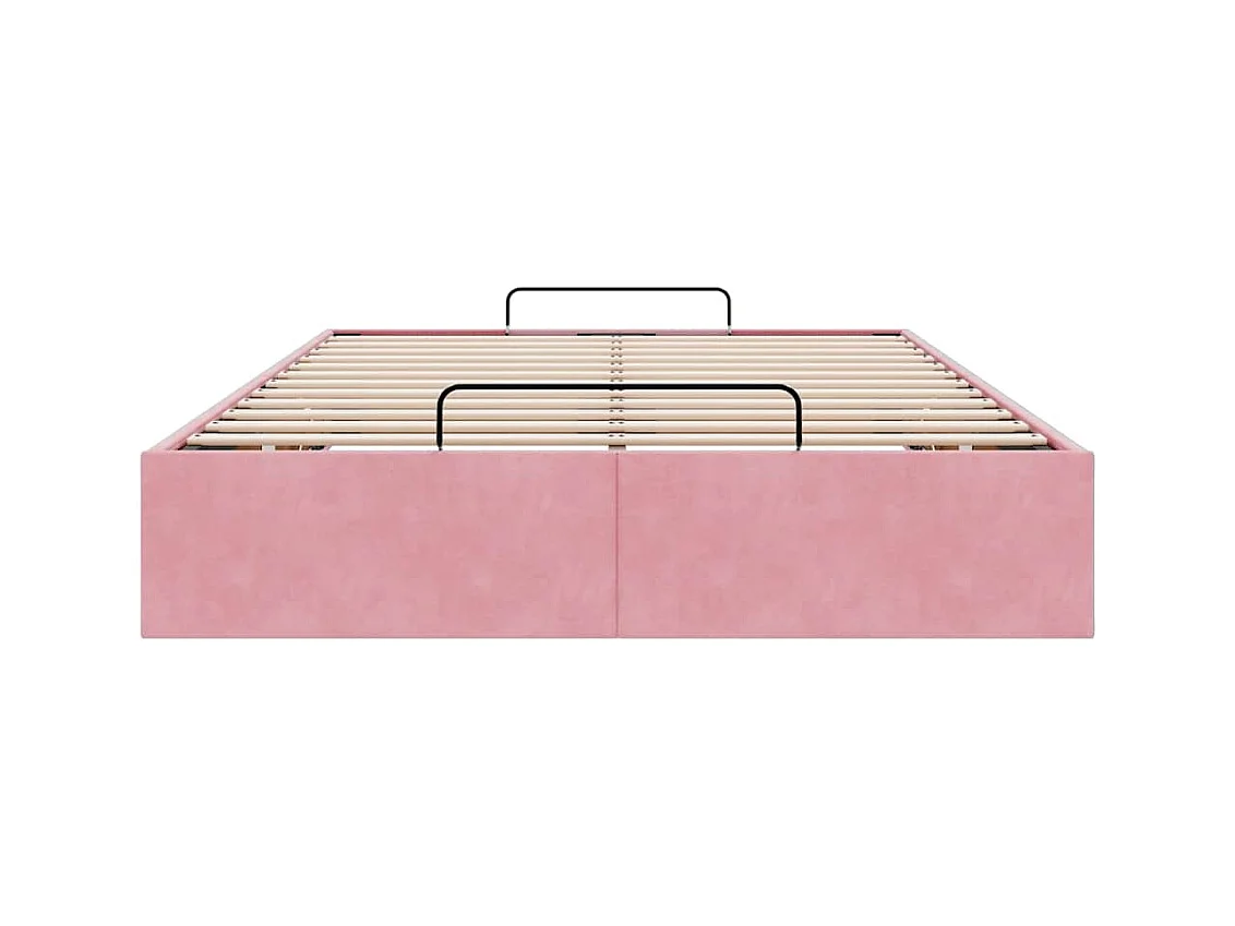 Struttura Letto Pouf Senza Materasso Rosa 120x190 cm Velluto